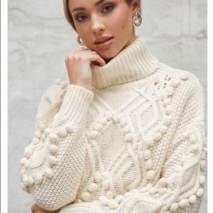 Forever 21 Cropped Pom Pom Sweater